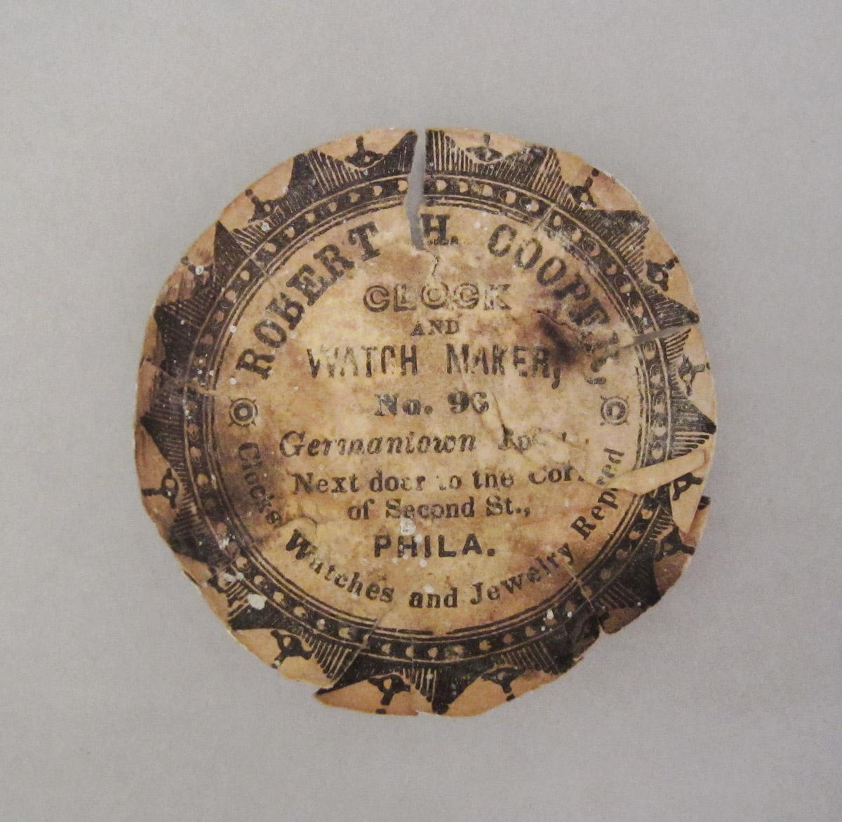 1958.1540 C Watch paper, upper surface