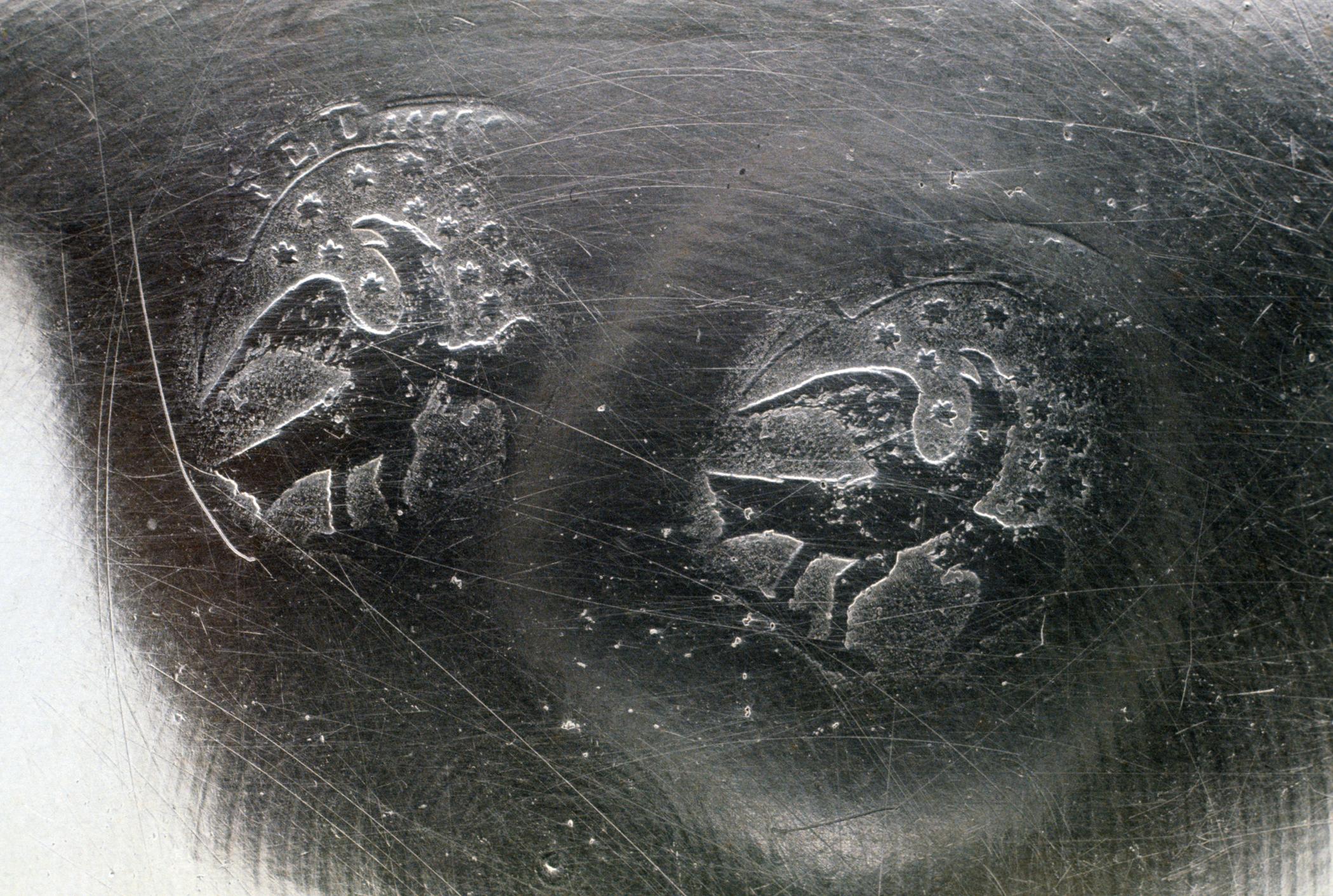 1953.0026 Pewter plate (marks 1)