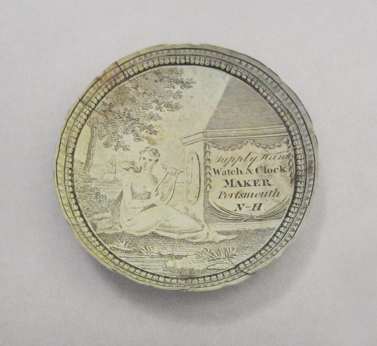 1958.1580 E Watch paper, side 1