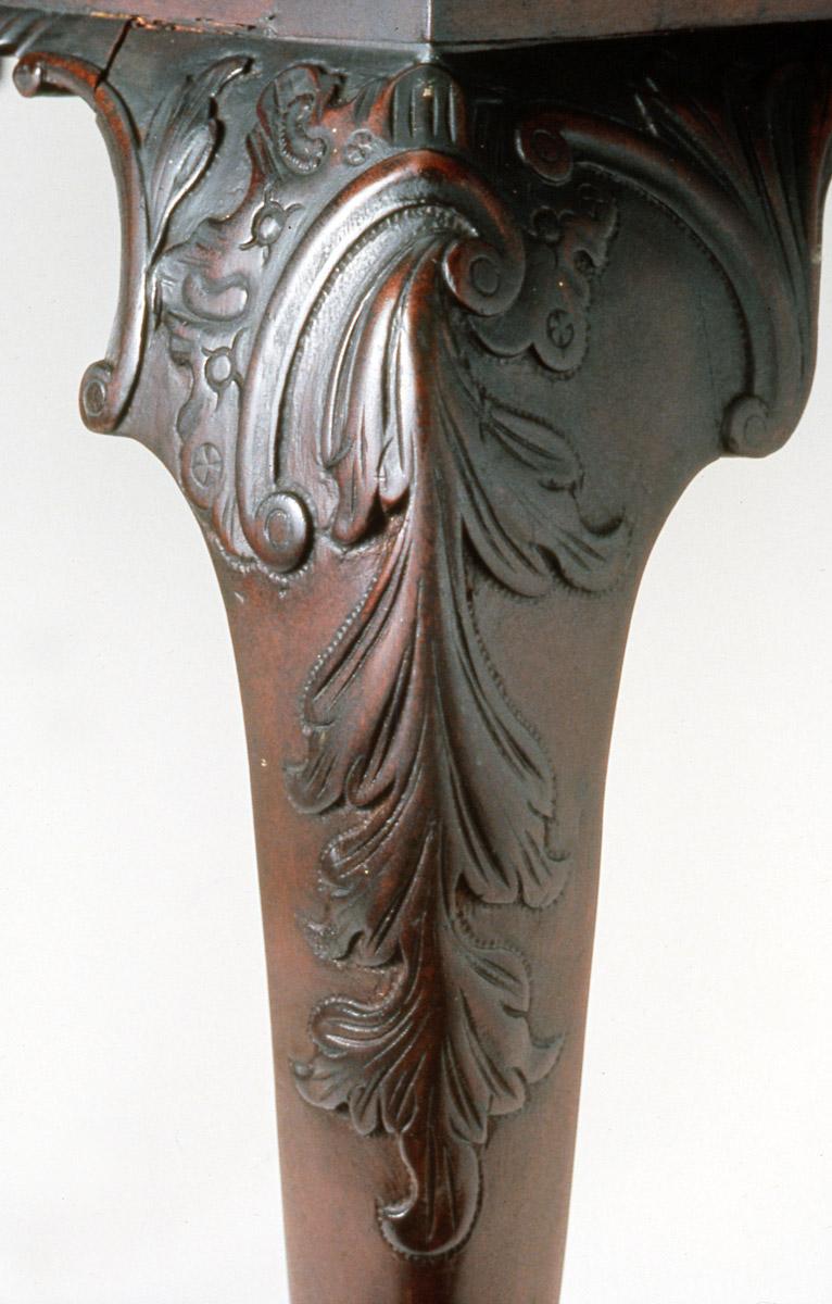 1958.1791 Table, Card table (leg detail)