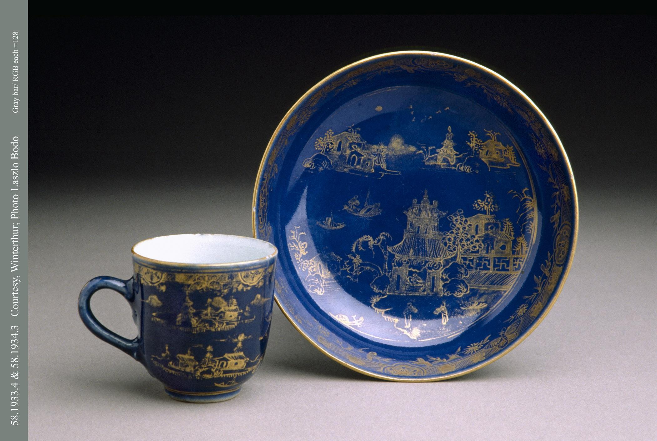 1958.1933.004, 1958.1934.003 Cup and saucer