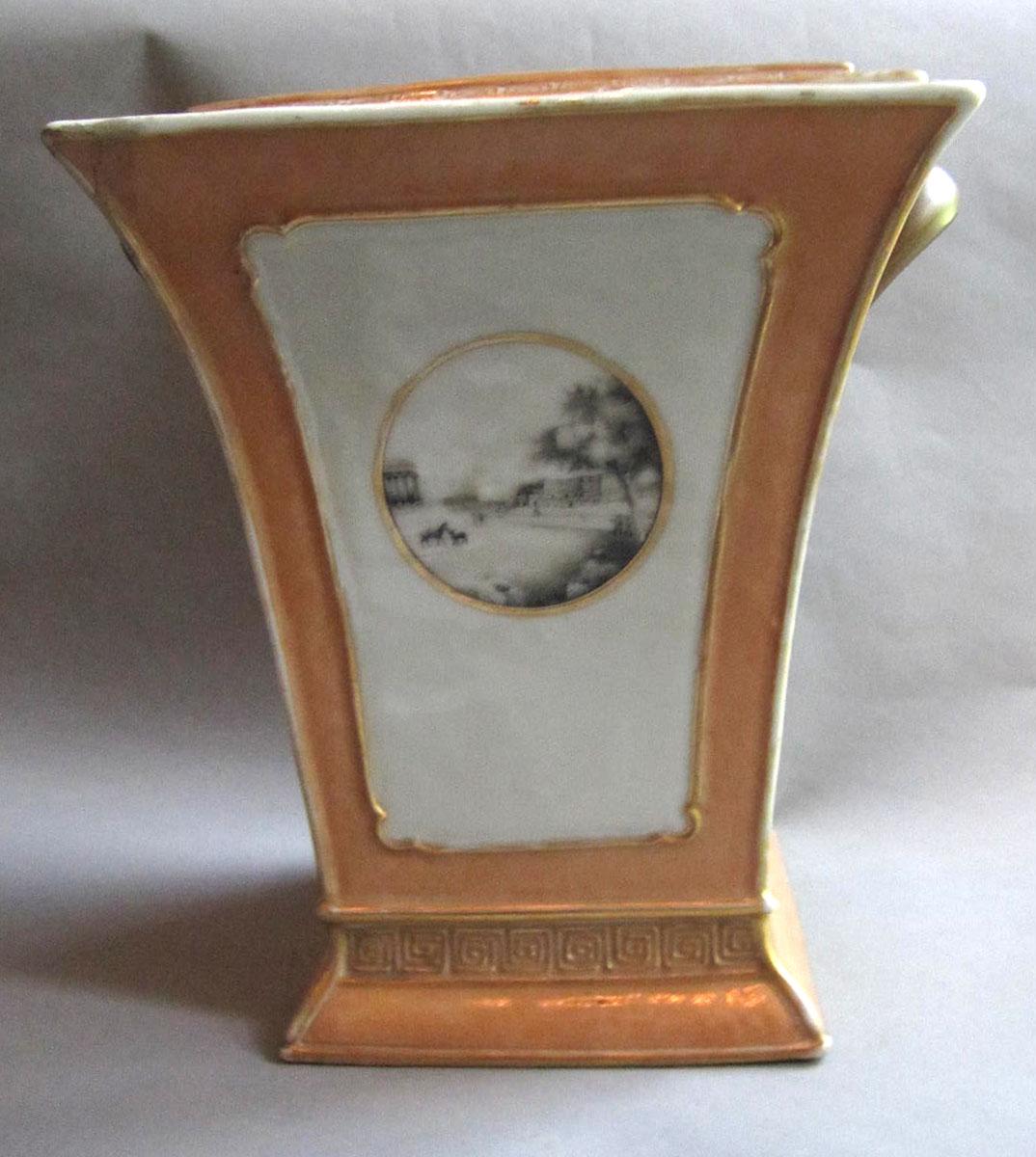 1958.2084.001 A,B Porcelain flower container face three