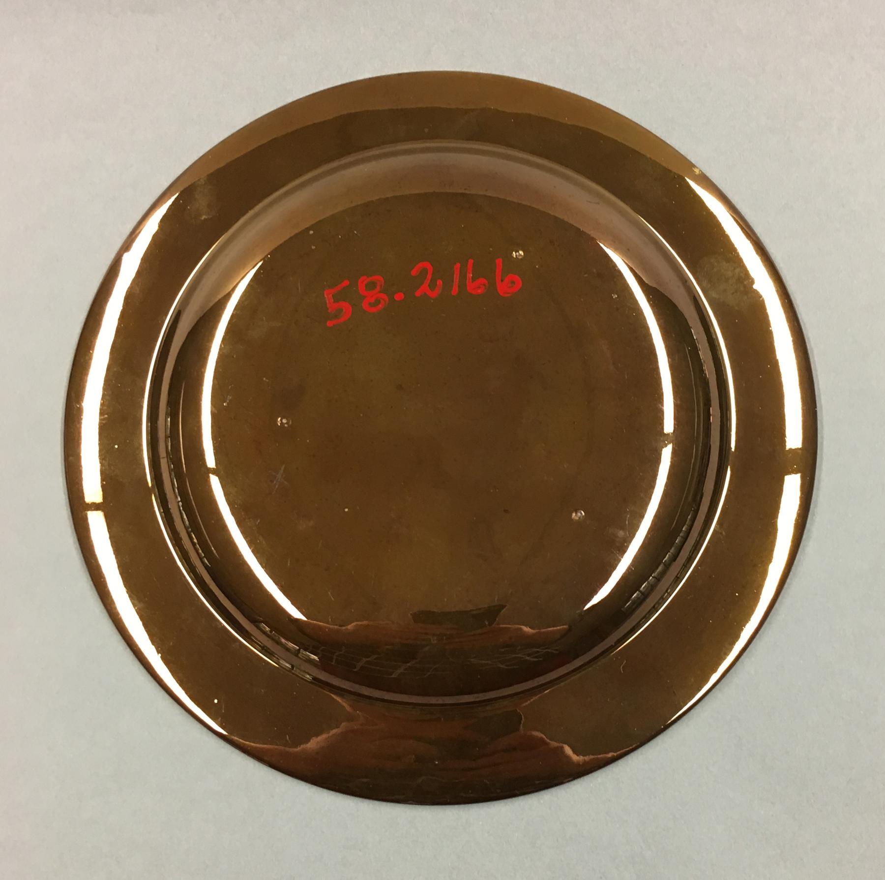 1958.2166 Lusterware Plate, underside