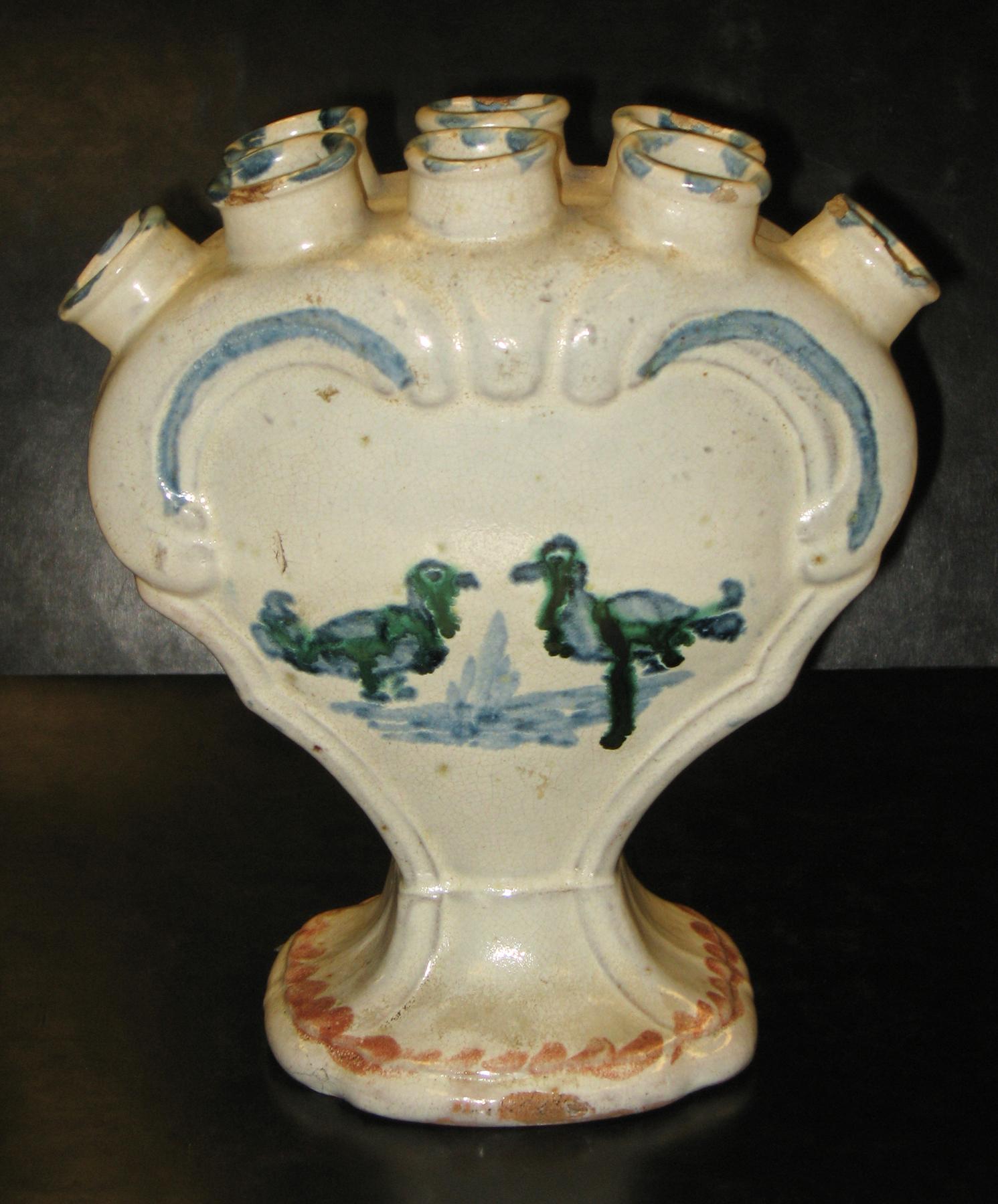 2006.0028 Faience flower container (vase) (side 2)