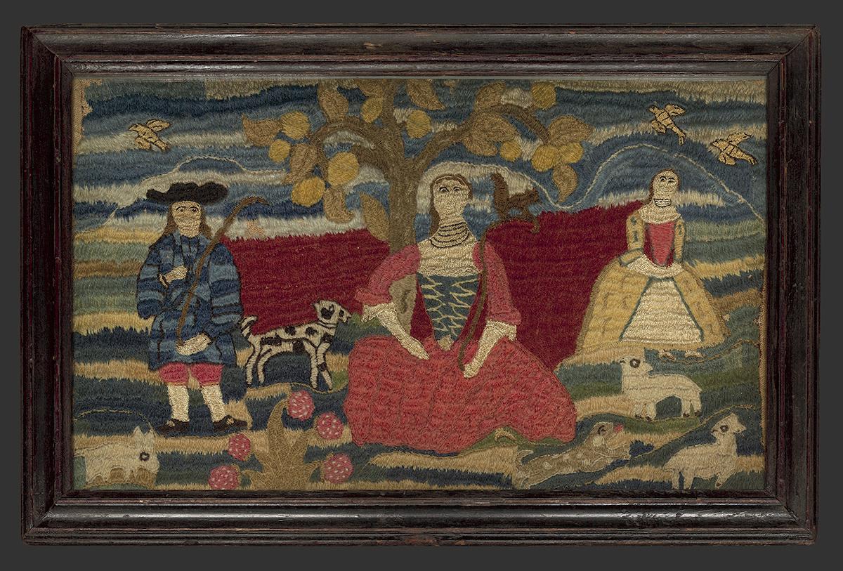 1958.2231 A, B Needlework Picture and Frame