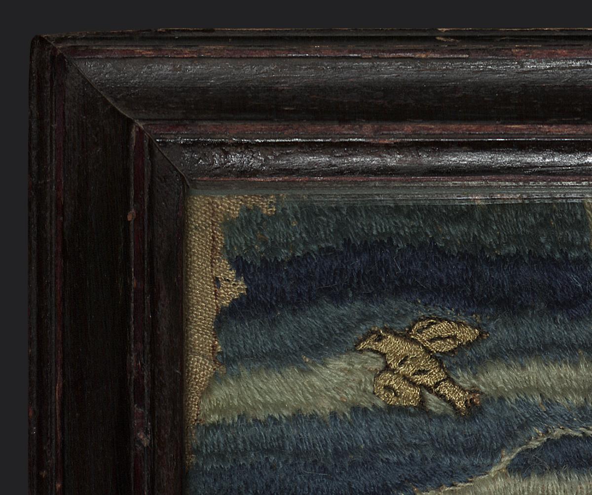 1958.2231 A, B Needlework Picture and Frame, Detail