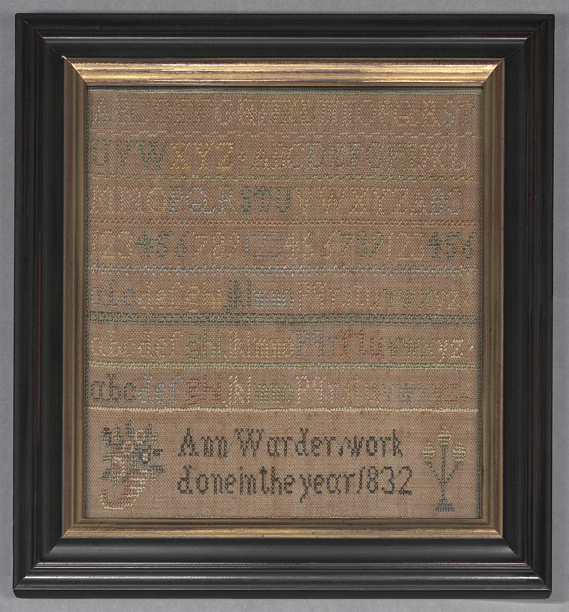 2004.0071.002 A,B Sampler and Frame
