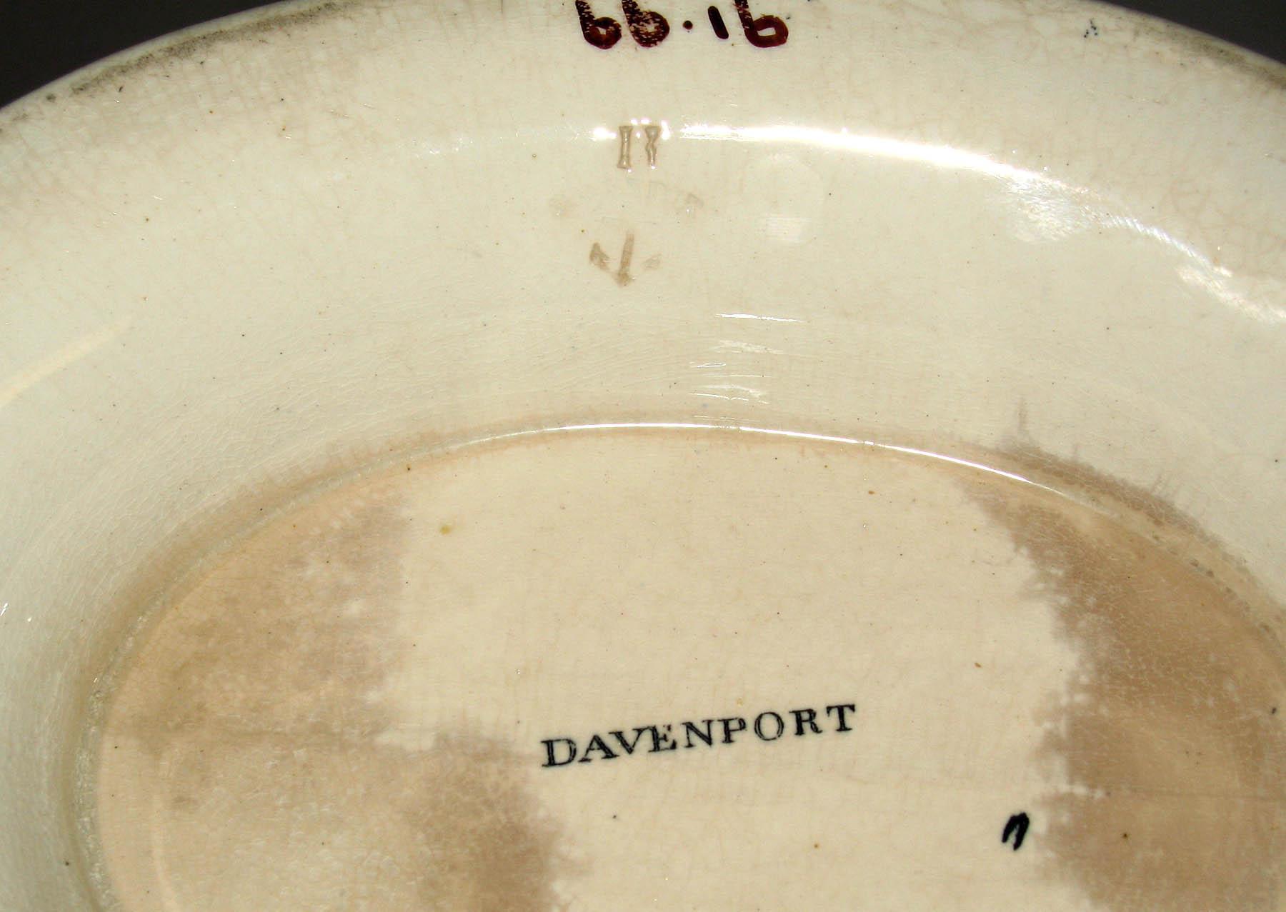 1996.0004.122 A Davenport earthenware transfer-printed tureen (underside)