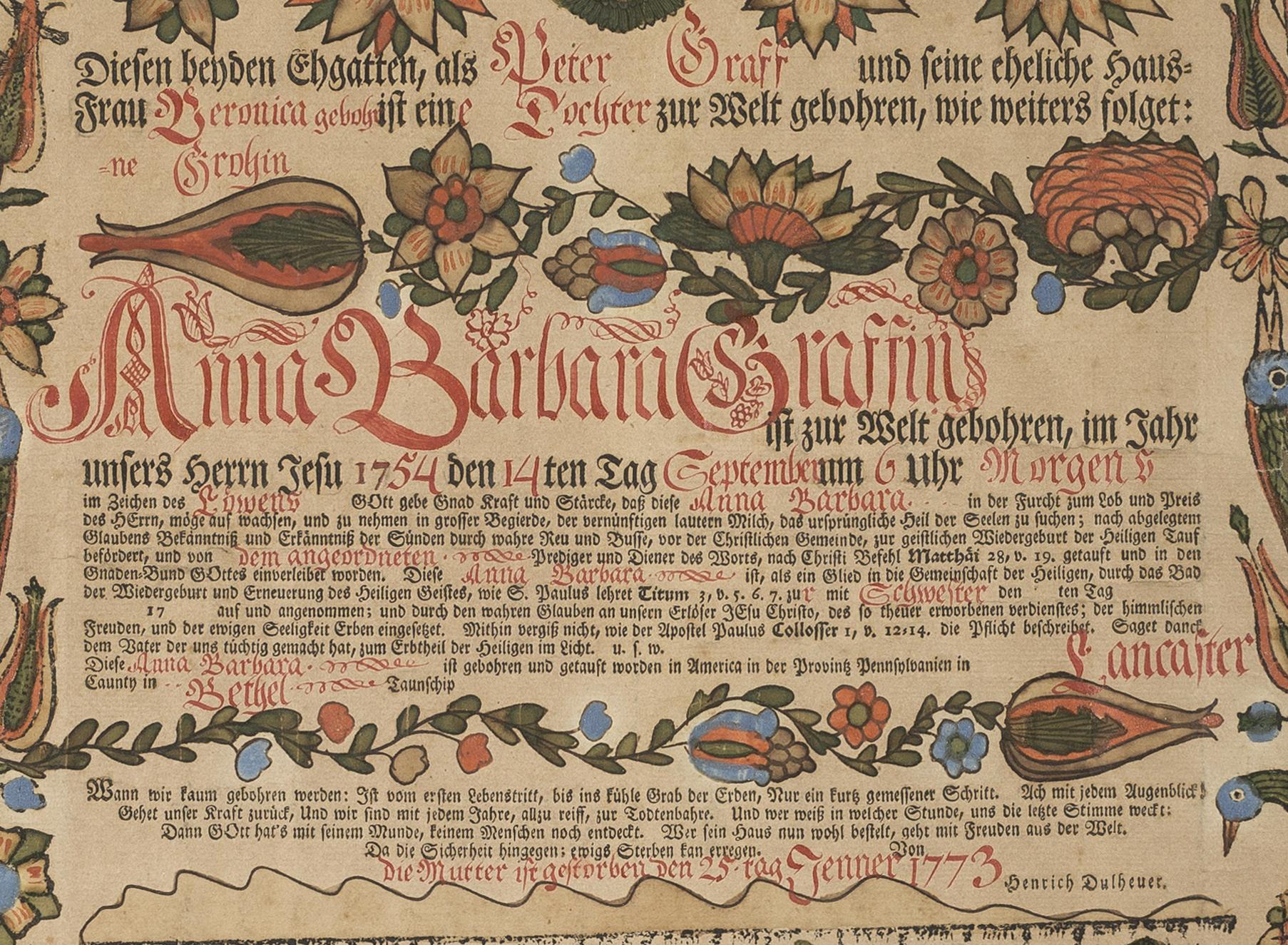 2007.0011.004 A Fraktur, detail 1