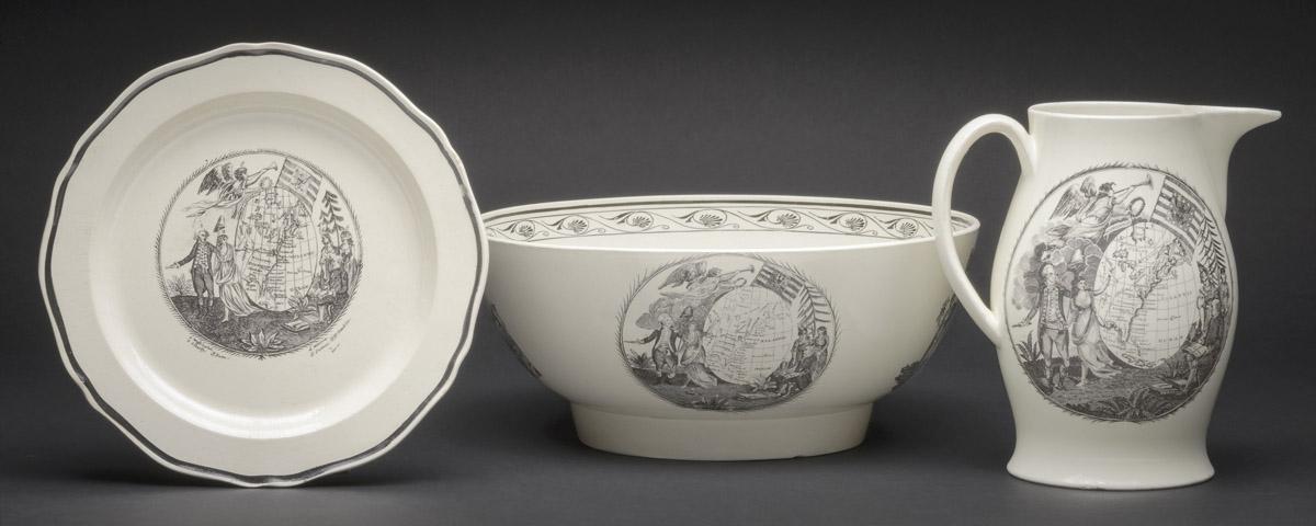 1971.0189 Plate, 2007.0031.010 Bowl, 1958.1193 Jug