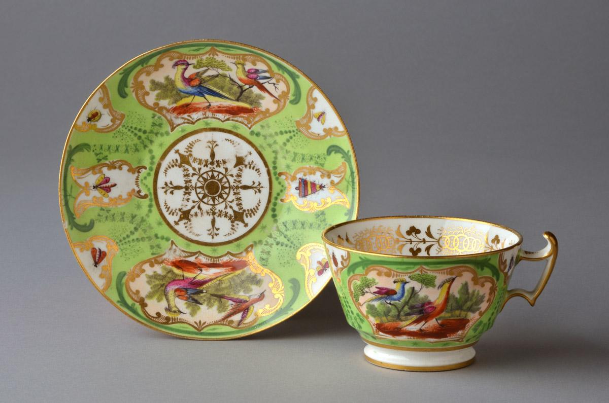 2008.0011.011 A, B Porcelain teacup and saucer, view 1