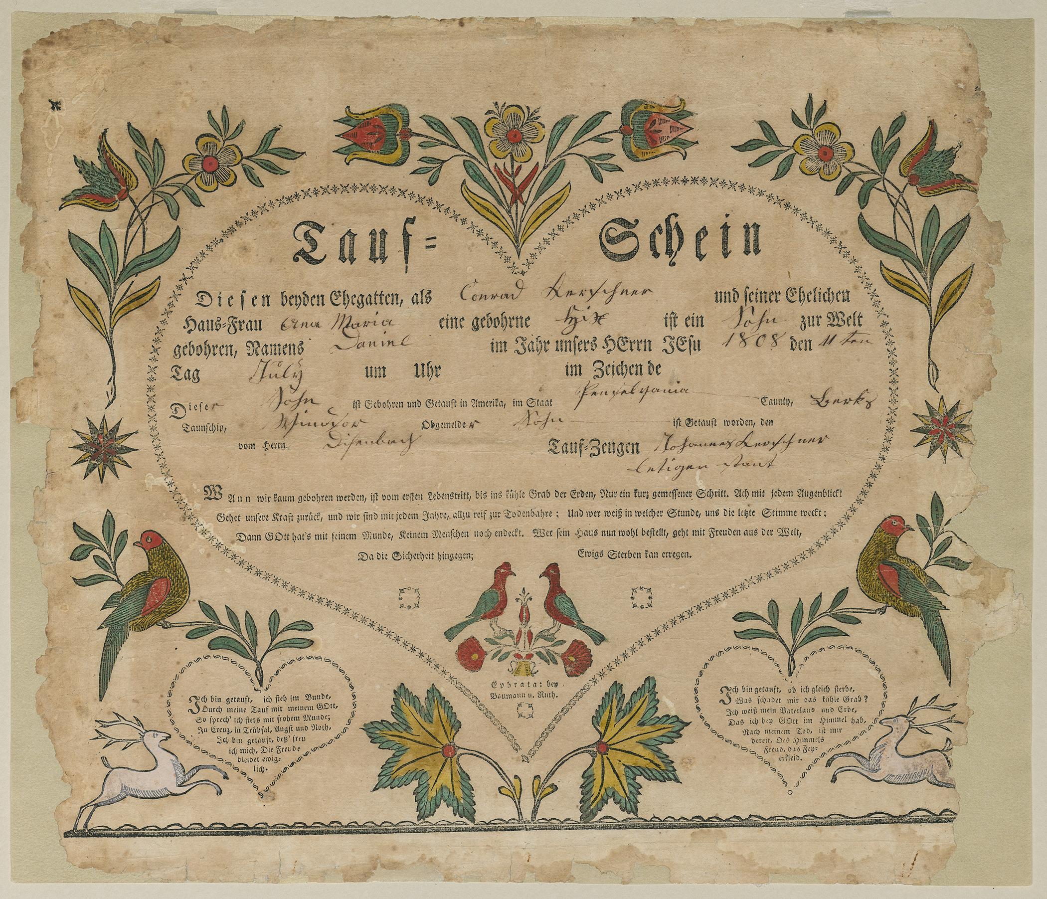 2007.0020 Fraktur, view 1