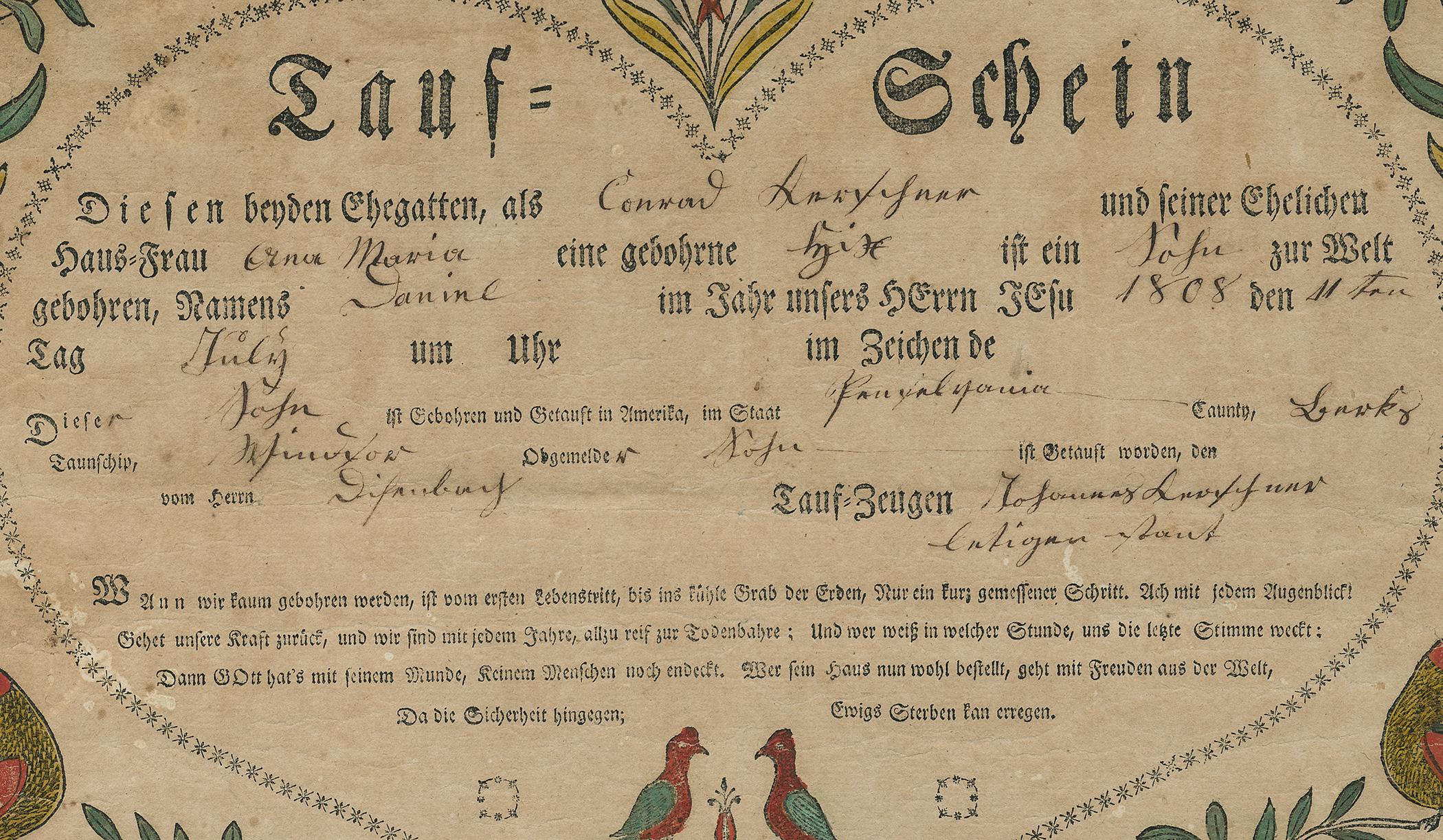 2007.0020 Fraktur, detail 1
