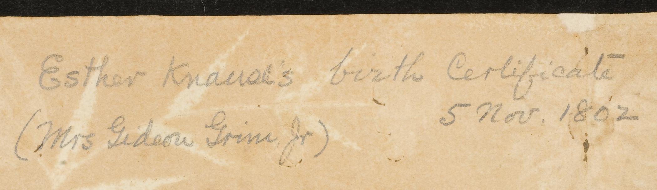 2008.0002 Fraktur, reverse, detail 1, after conservation treatment