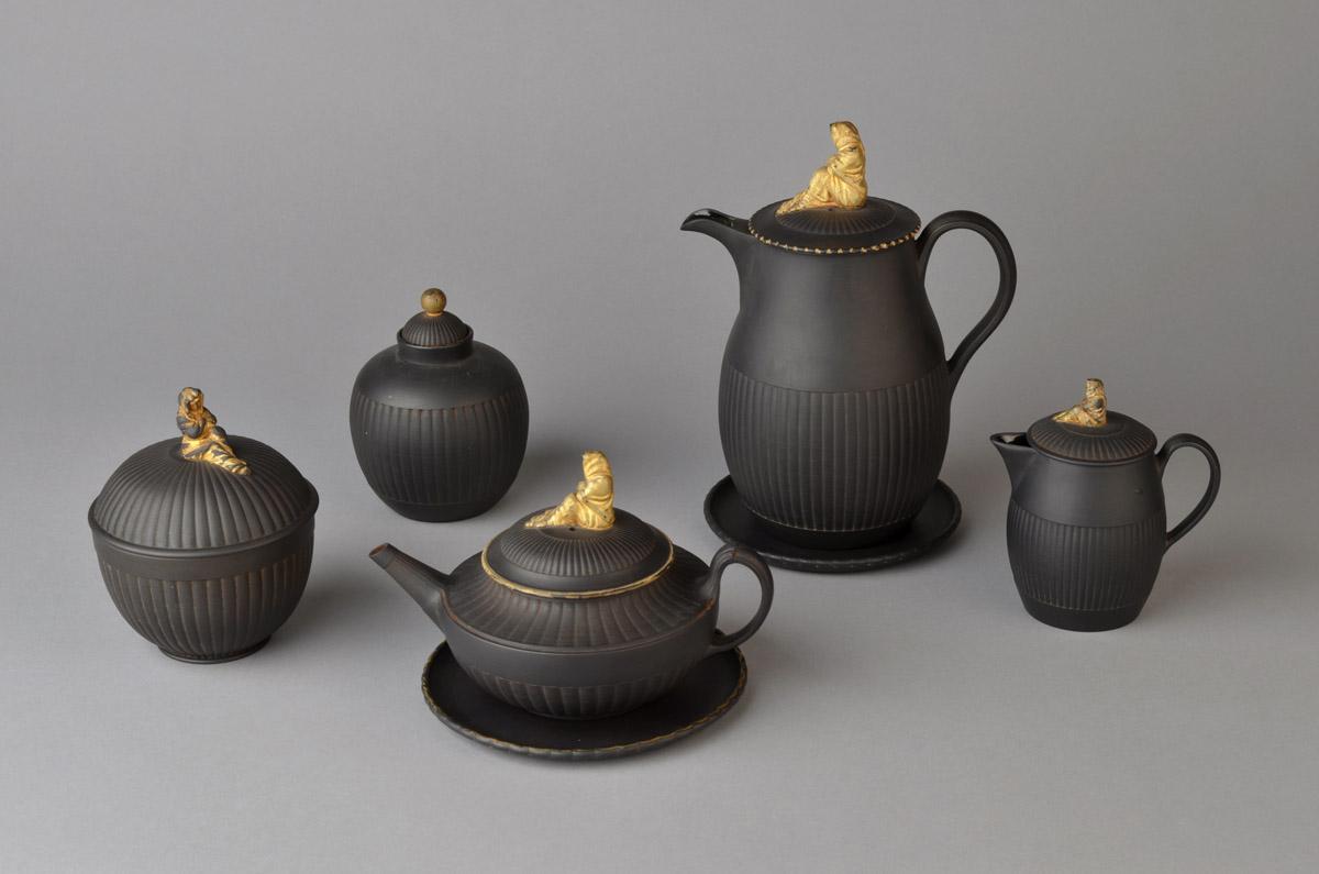 2008.0012.004, .005, .002, .001, .003 Basalt tea/coffee set