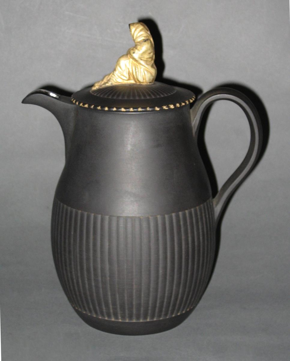 2008.0012.001 A, B Basalt coffee pot