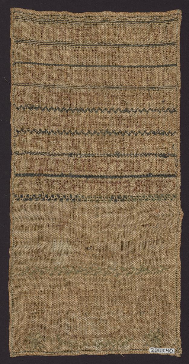 2008.0040 Sampler, Verso