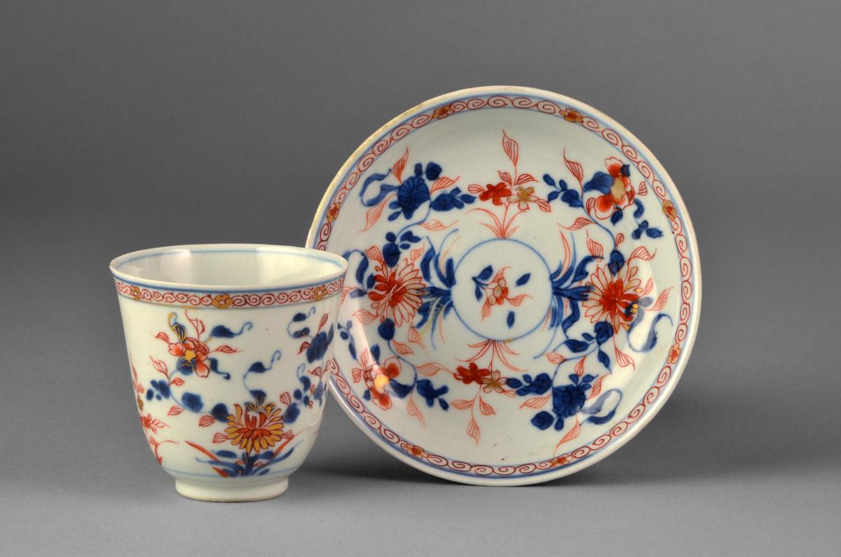 2008.0011.045.002 A, B Porcelain imari beaker and saucer