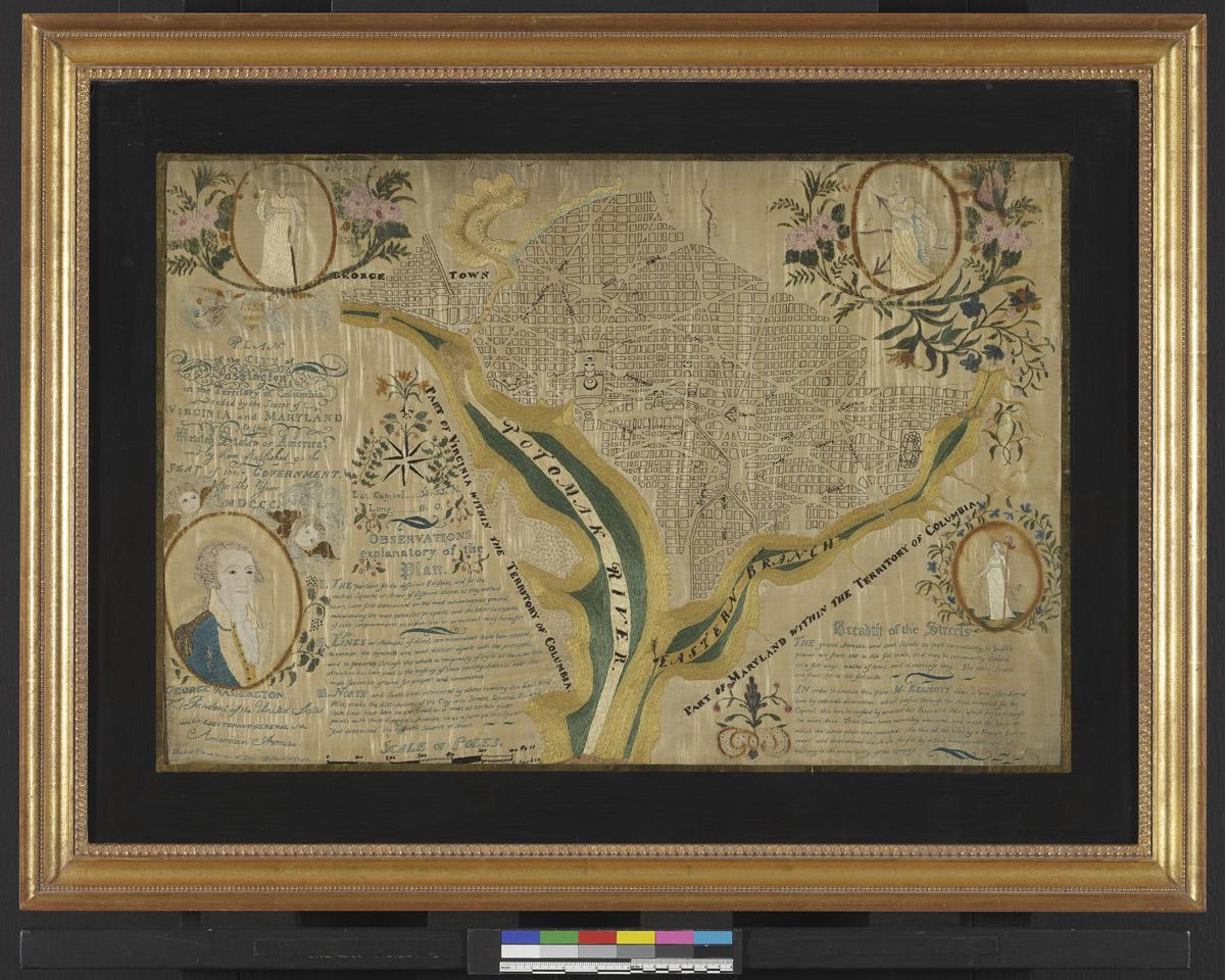 2008.0057 A Sampler, C Glass mat,  in modern frame
