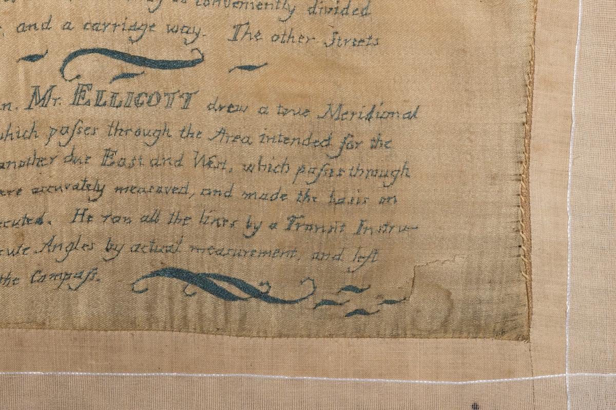 2008.0057 A Sampler, detail 5, after conservation treatment