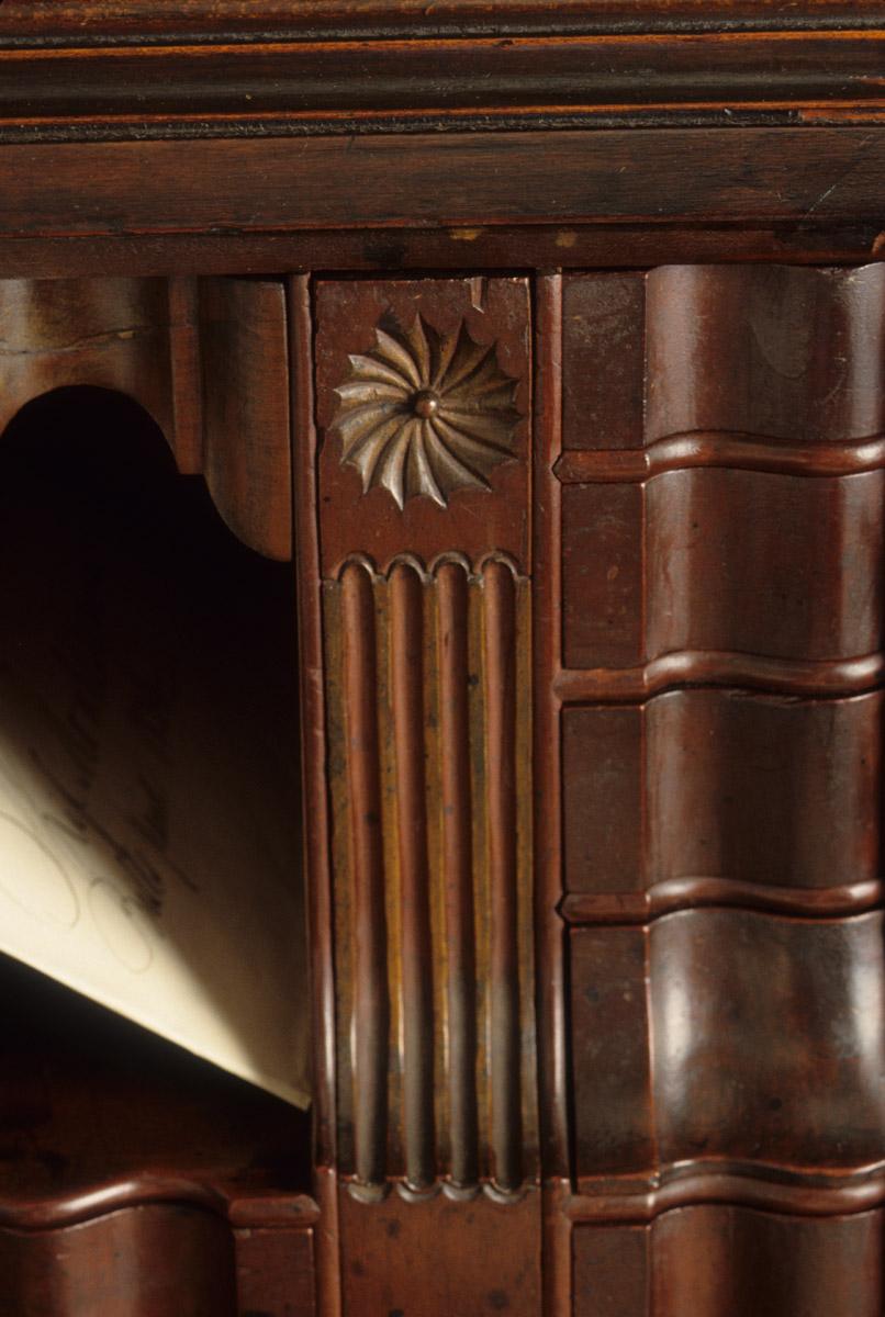 1958.2427 Desk and bookcase, detail 7