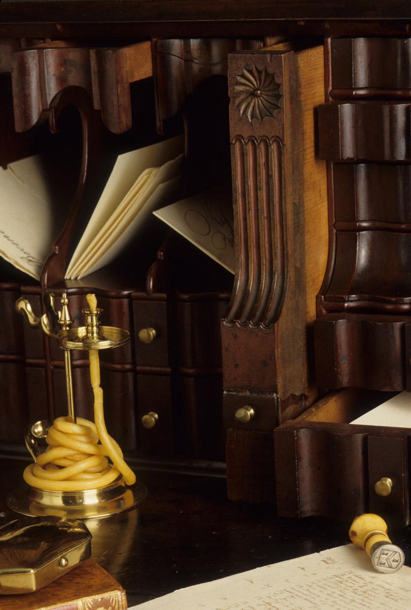 1958.2427 Desk and bookcase, detail 11