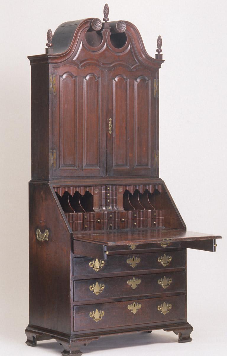 1958.2427 Desk and bookcase, view 3