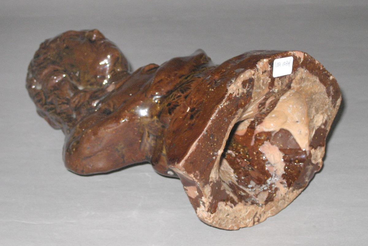 2009.0027 Redware bust of Milton bottom 1