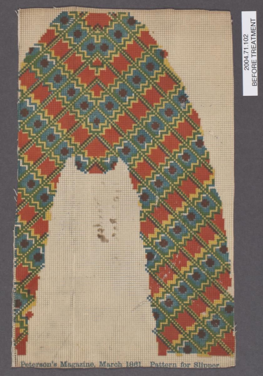 2004.0071.102 Pattern, before conservation treatment