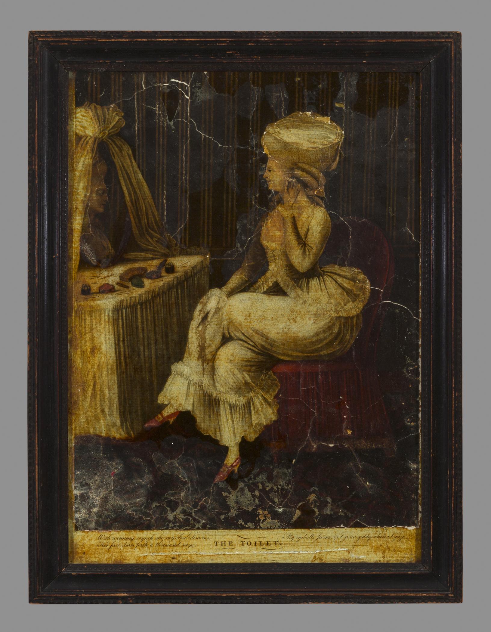 1958.2449 A Print on glass, B Frame, view 1