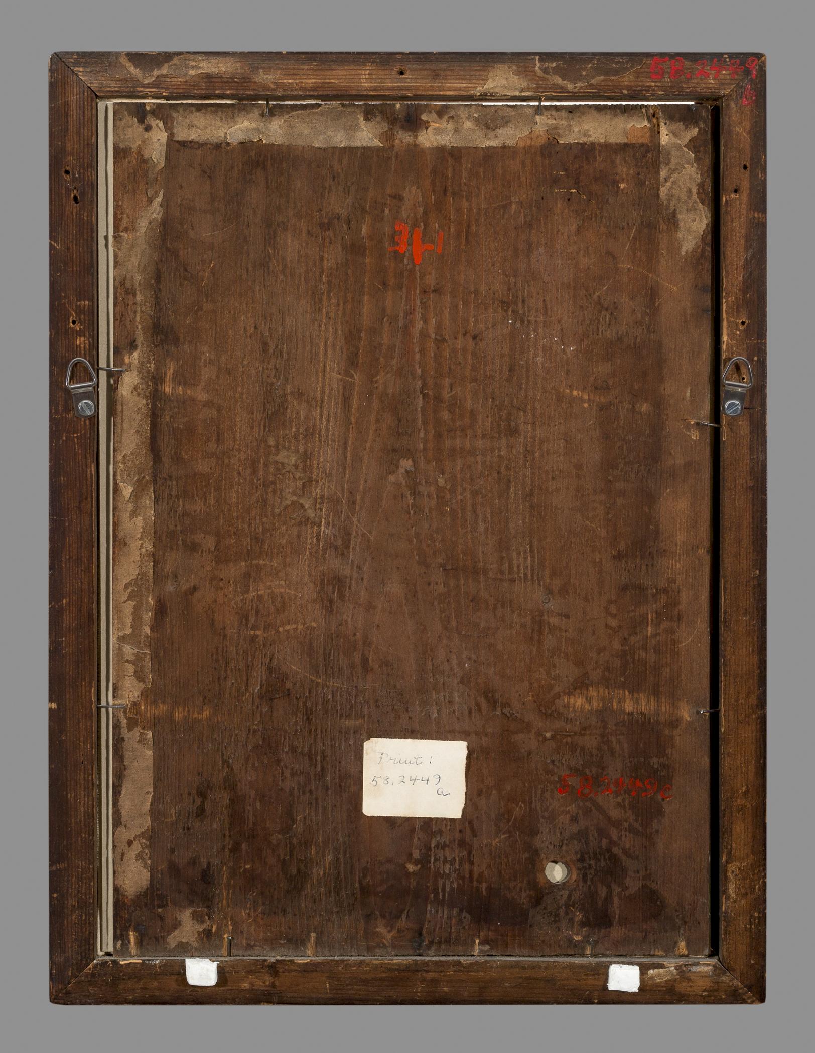 1958.2449 B, C Frame and backboard, reverse