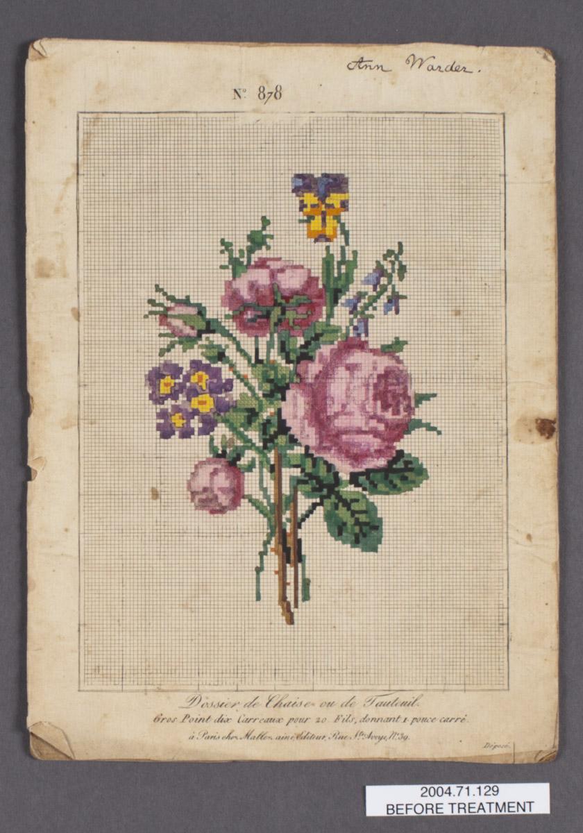 2004.0071.129 Pattern, before conservation treatment
