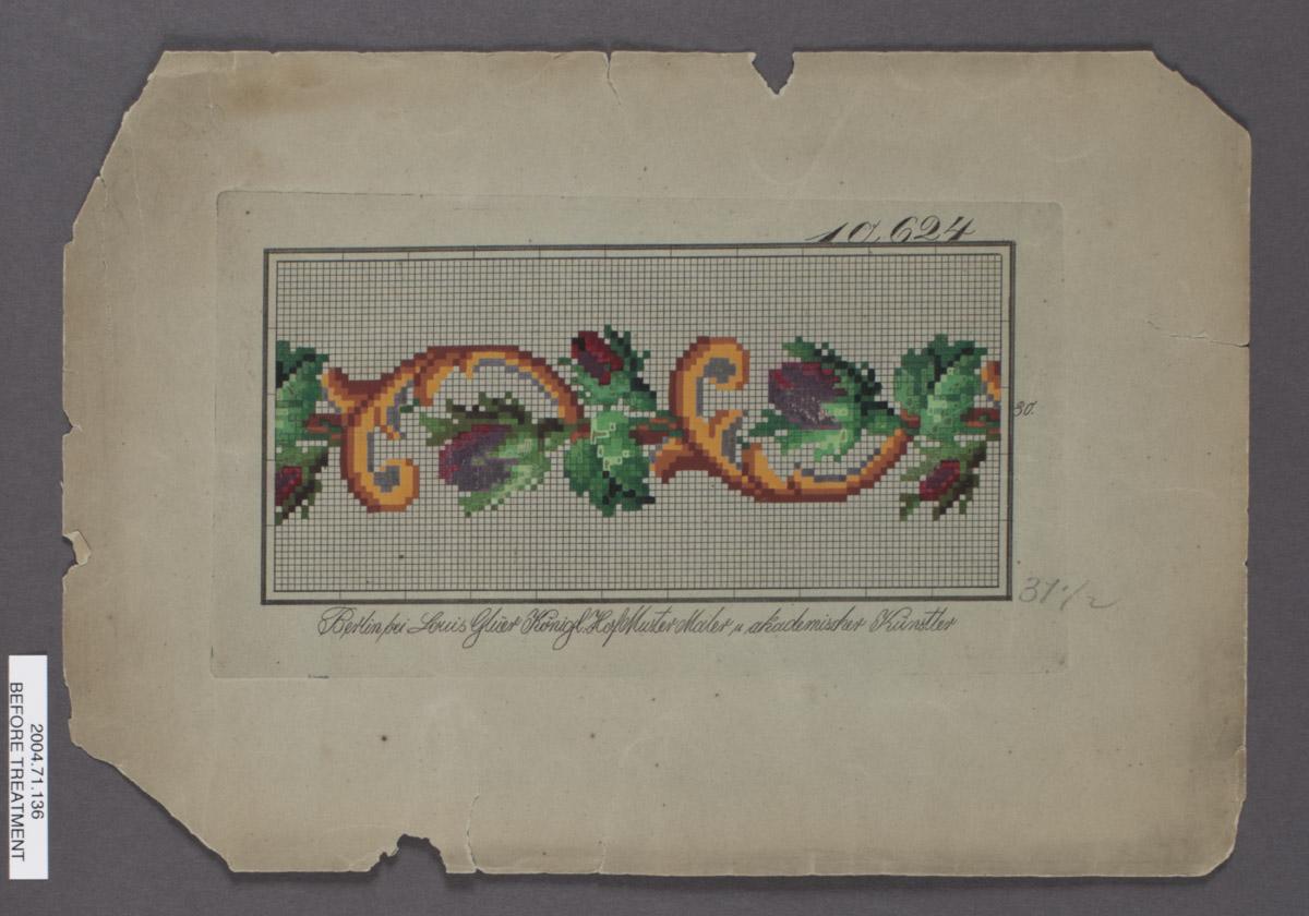 2004.0071.136 Pattern, before conservation treatment