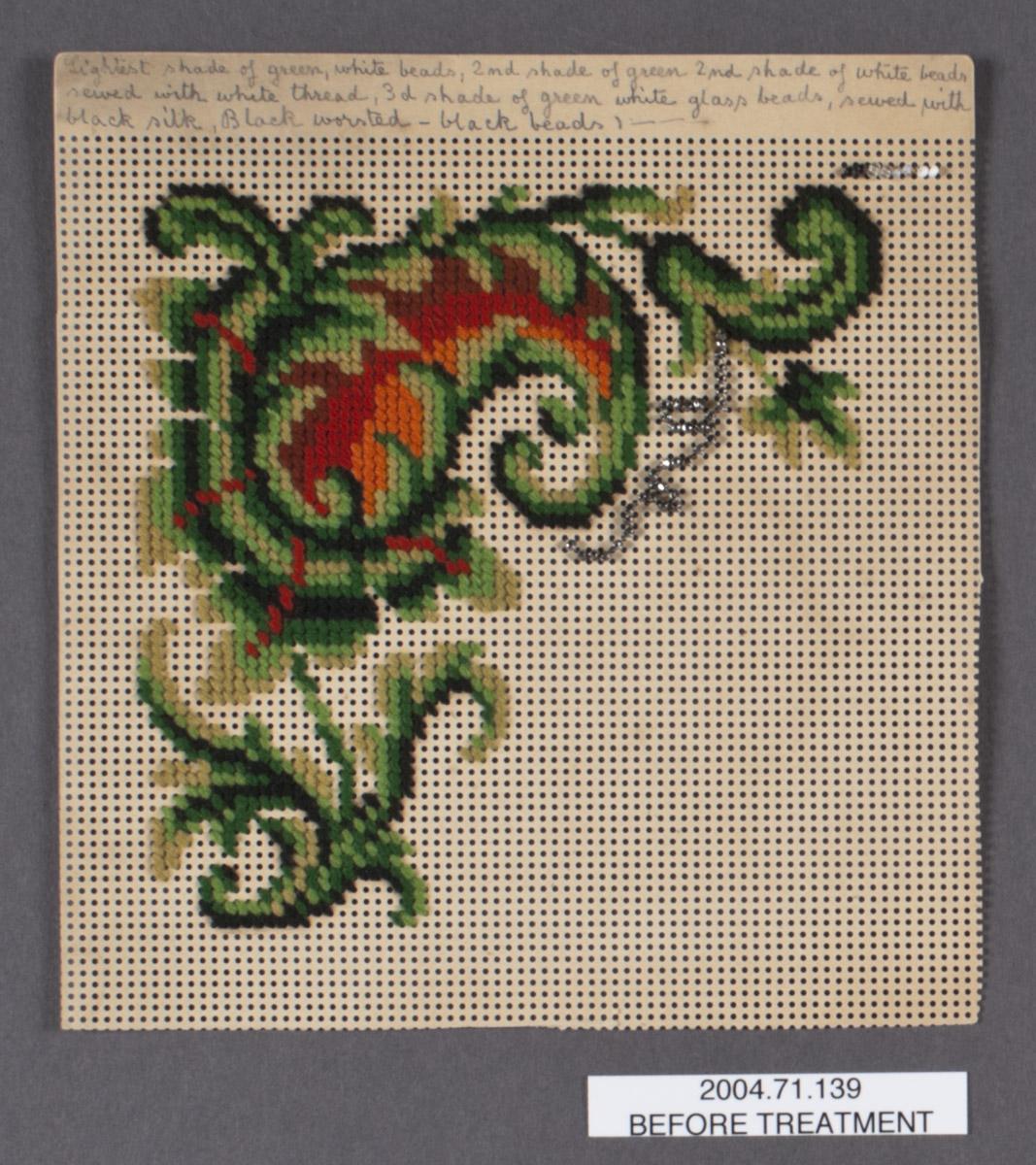 2004.0071.139 Pattern, before conservation treatment