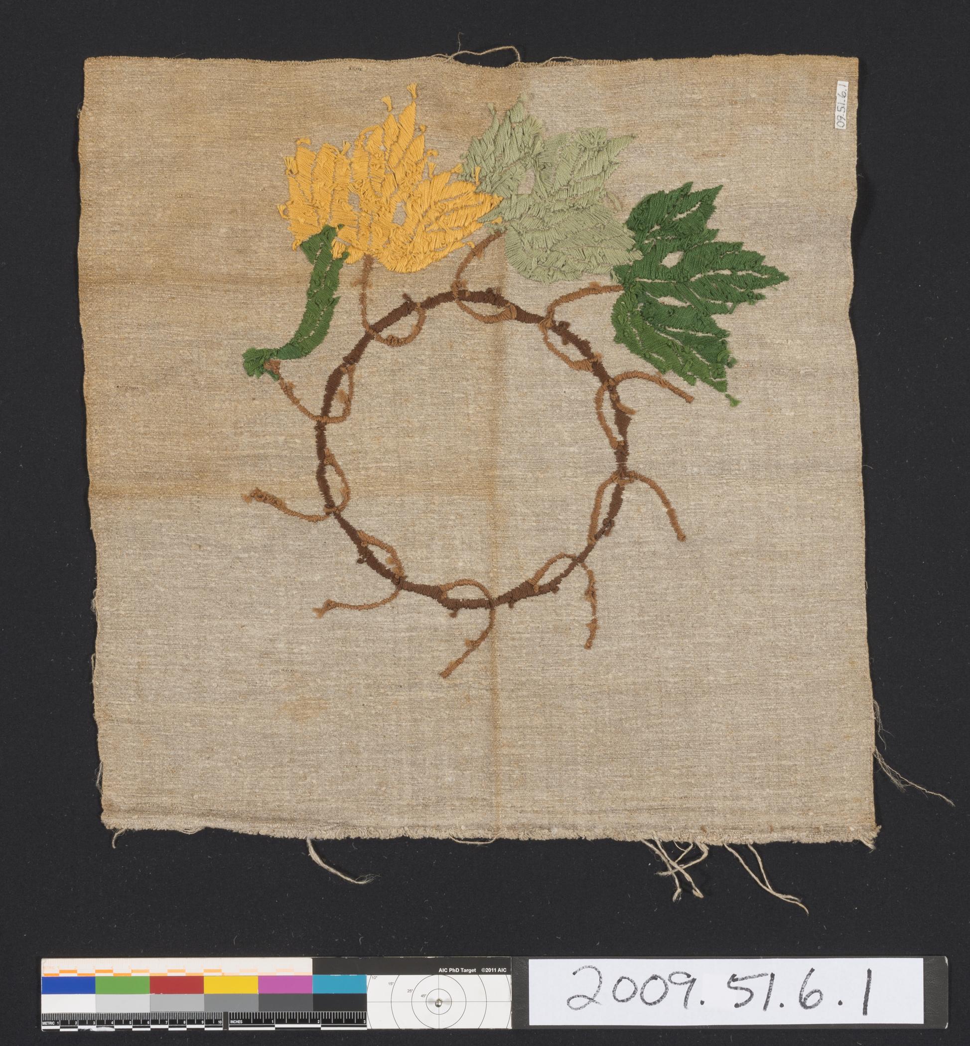 2009.0051.006.001 Needlework panel, view 2, reverse
